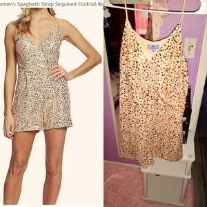 CeCe sequin peach colored romper 10